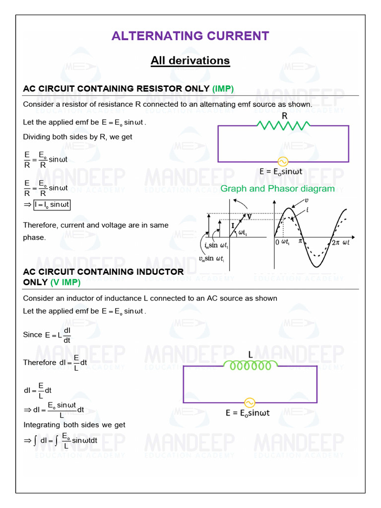 AC Circuit Analysis and Impedance | PDF | Inductance | Electrical Network