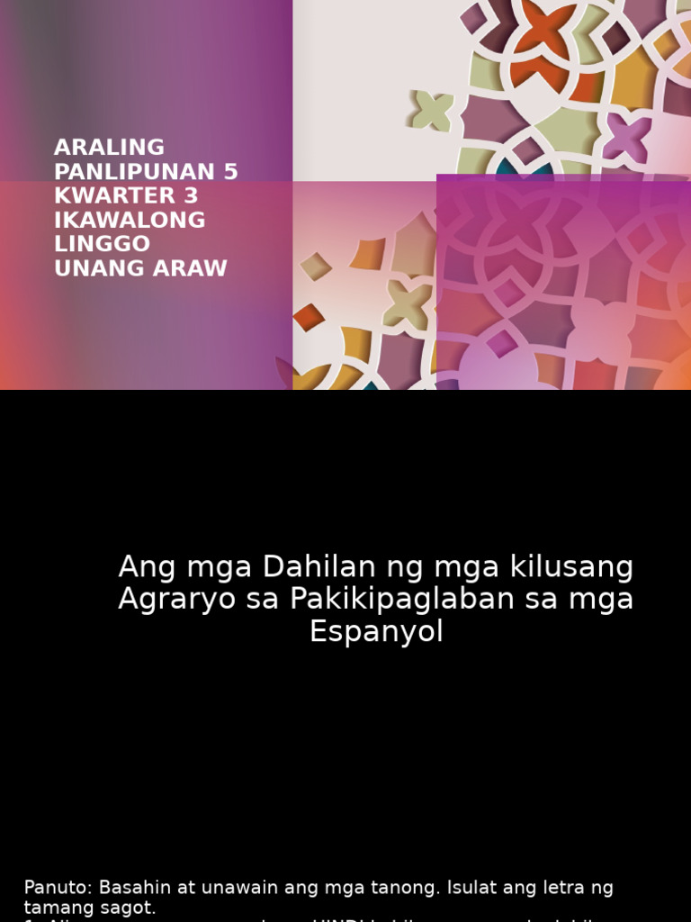 Araling Panlipunan 5 Week 8 | PDF
