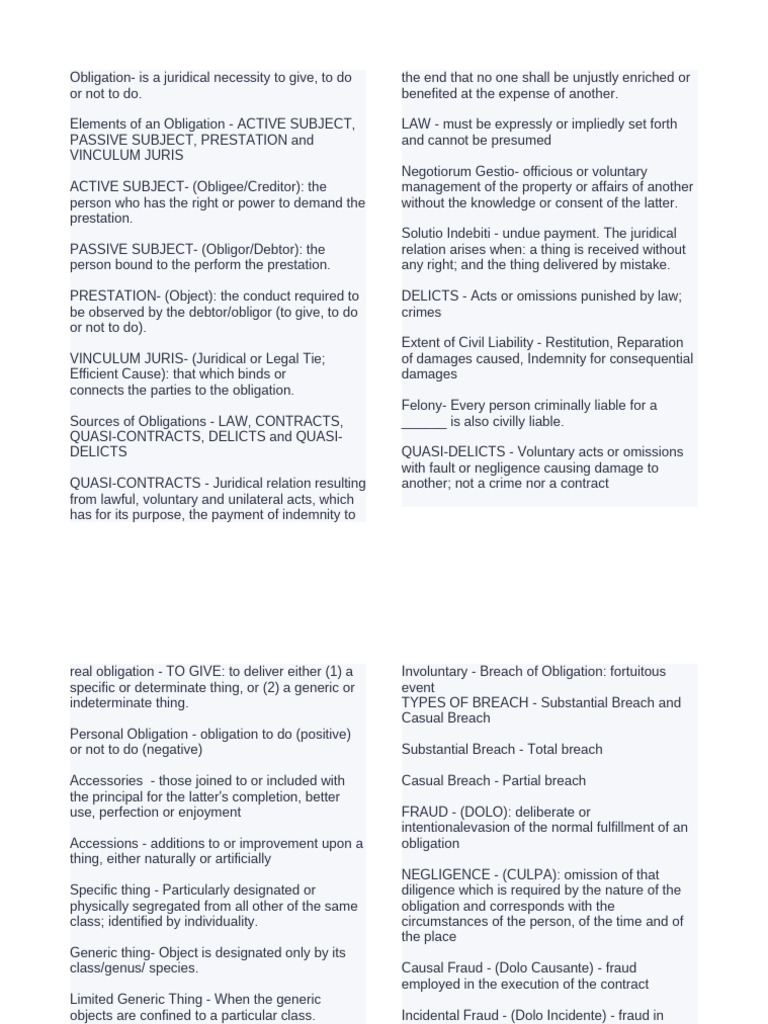 Understanding Legal Obligations and Breaches | PDF | Law Of Obligations ...