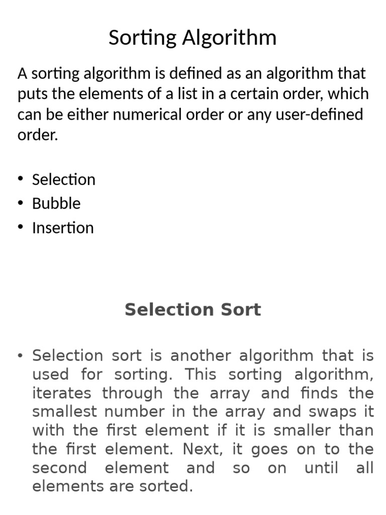 Selection Sort and Bubble Sort - Arrays | PDF | Algorithms And Data ...