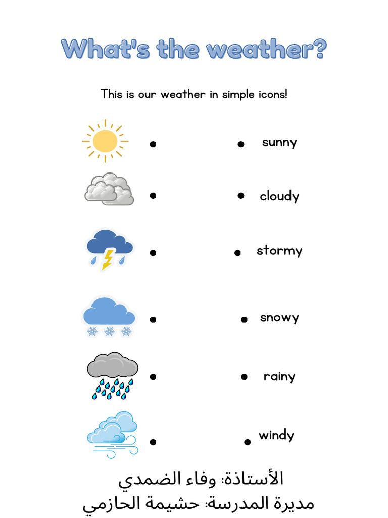 Blue Illustrative Weather Matching Worksheet Pdf 2 Pdf Cloud Weather