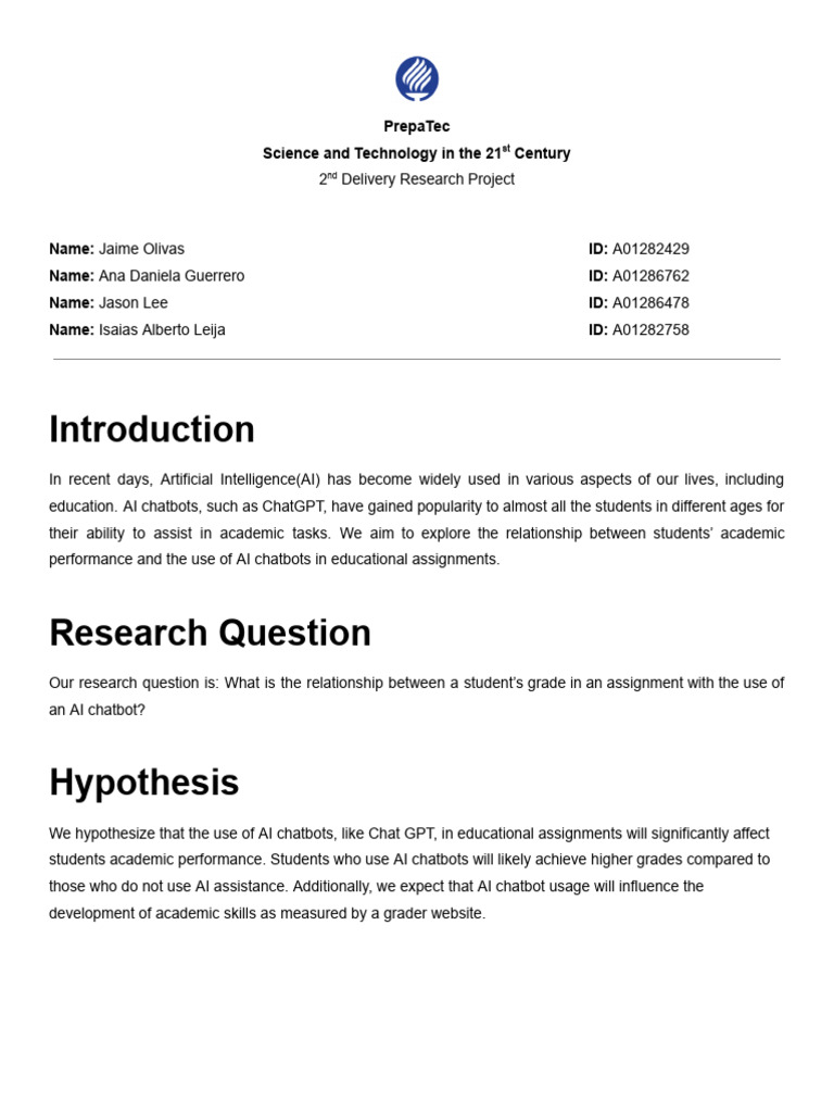 Impact of AI Chatbots on Student Grades | PDF | Artificial Intelligence ...