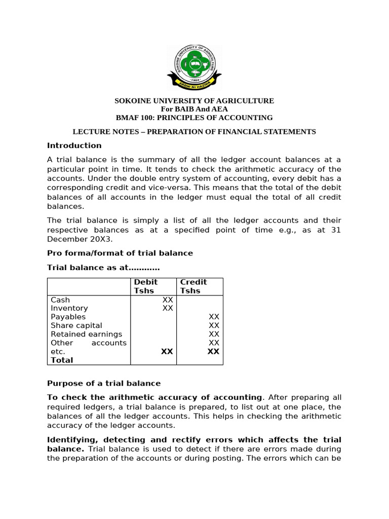 Trial Balance Preparation Guide | PDF | Debits And Credits | Expense