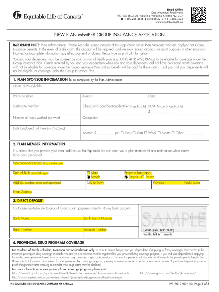 Application - Equitablem - Highlighted Version | PDF | Insurance