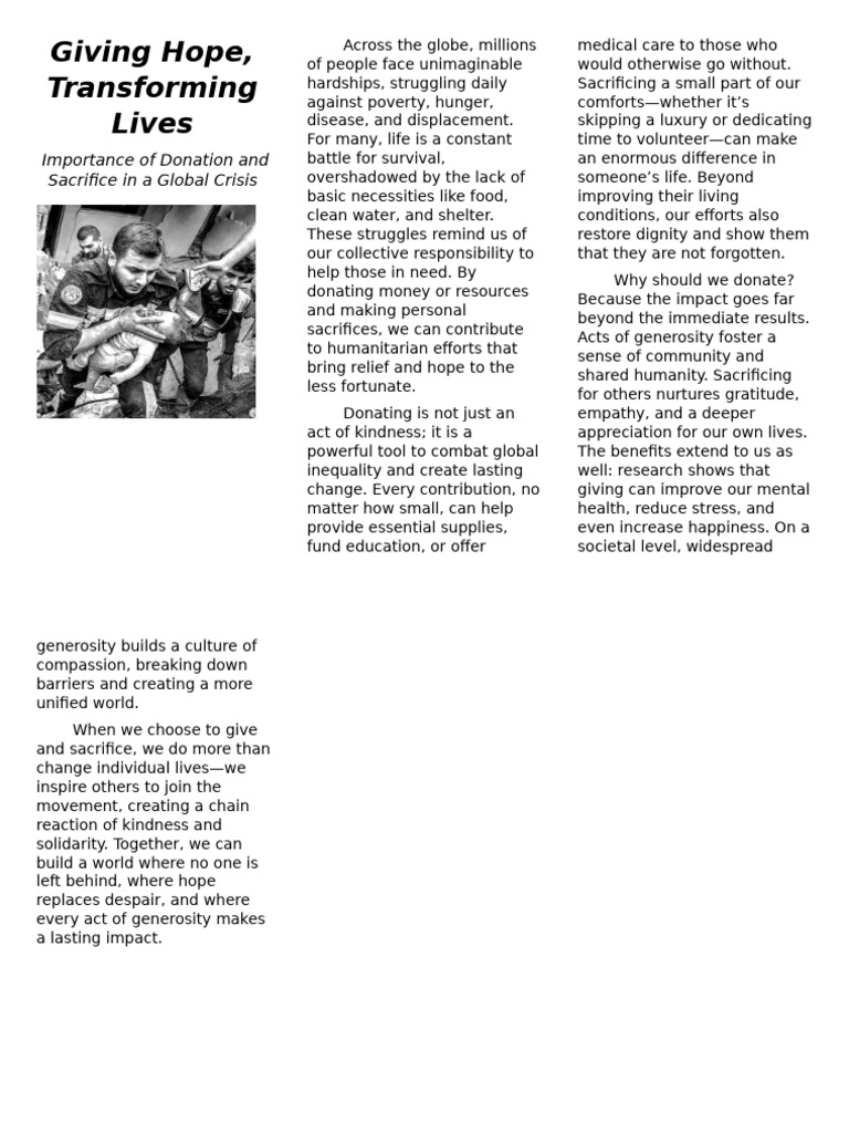 Giving Hope | PDF | Poverty | Poverty & Homelessness