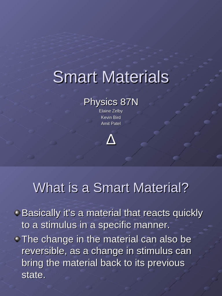 Overview of Smart Materials and Applications | PDF | Shape Memory Alloy ...