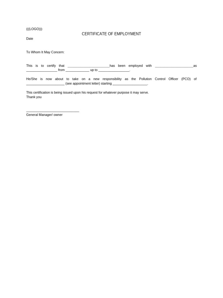 COE For PCO | PDF