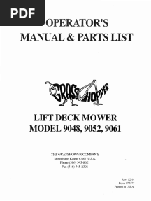 Grasshopper front mount deck manual 9048-9052-9061_1992_2_1291_L