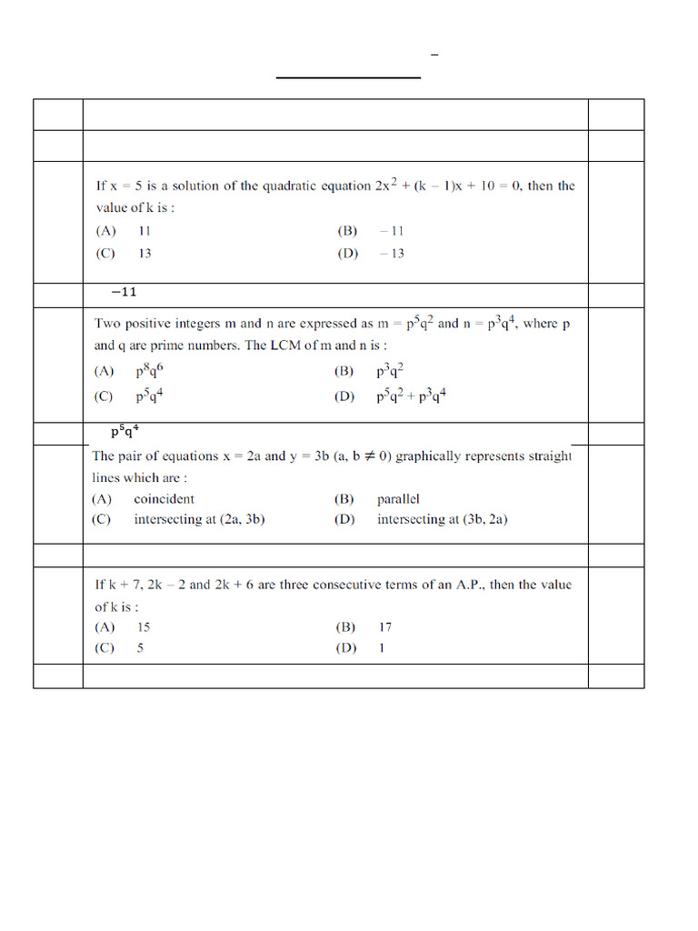 Marking Scheme Standard X Set A 11732189161 | PDF | Mathematical ...