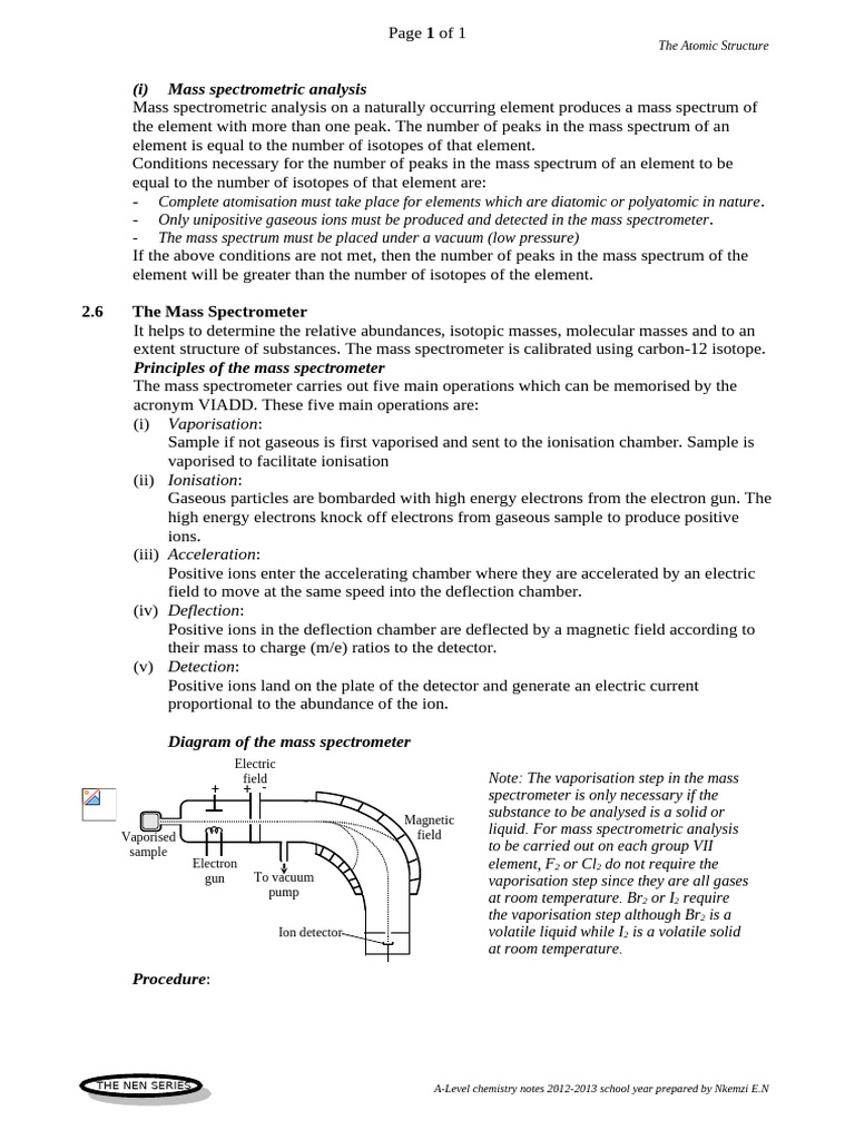 A-Level Chemistry: Mass Spectrometry Notes | PDF | Mass Spectrometry | Ion
