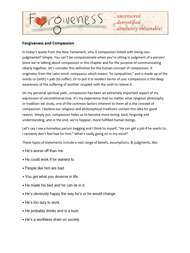 Understanding Compassion and Forgiveness | PDF | Compassion | Humility