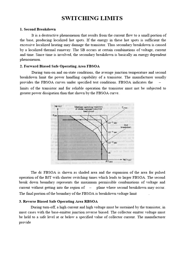 FBSOA and RBSOA in Transistor Operation | PDF | Bipolar Junction ...