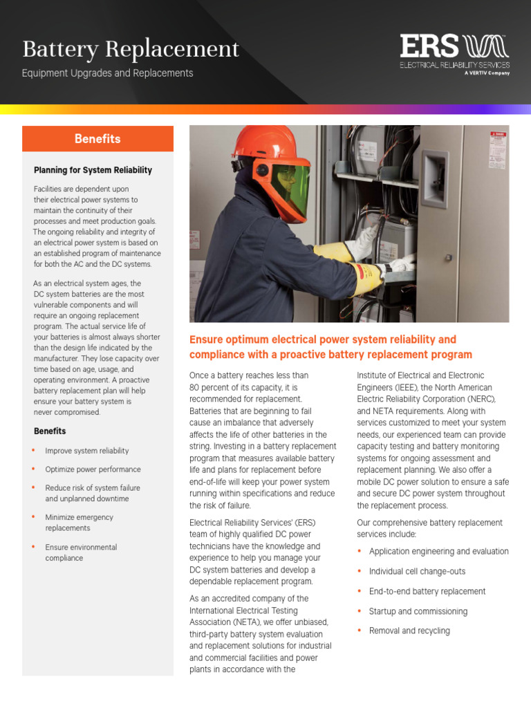 ERS Battery Replacement 329893 | PDF | Reliability Engineering