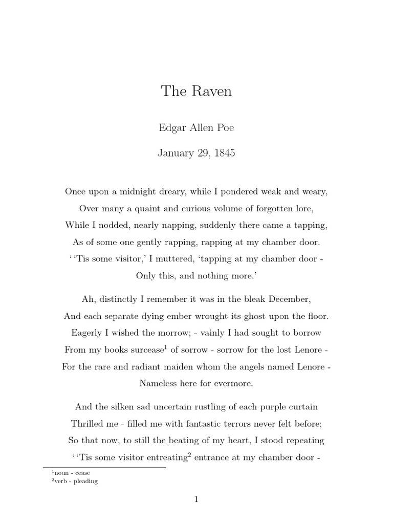 The Raven - Edgar Allan Poe | PDF | The Raven