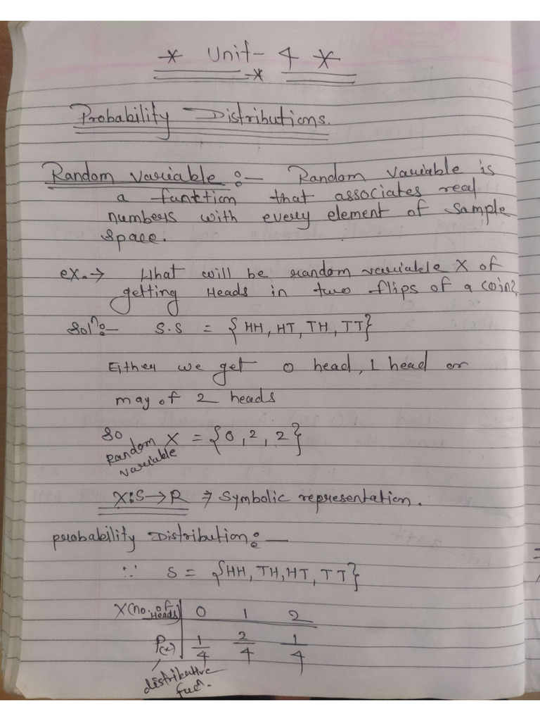 Unit 4 M3.Random Variables | PDF