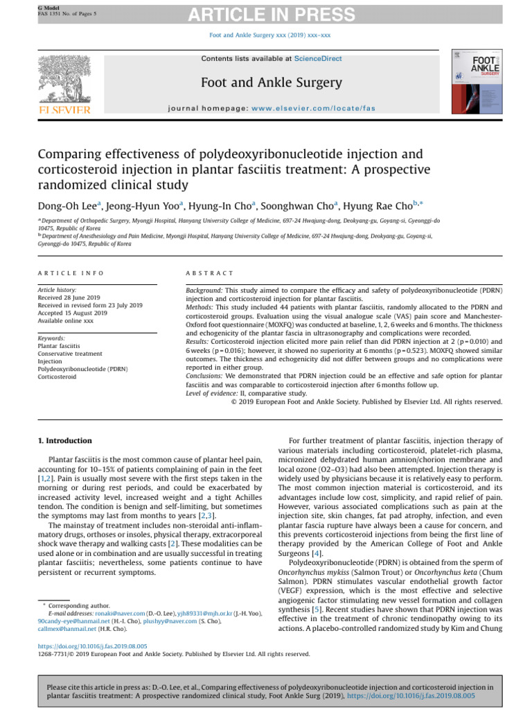 Comparing Effectiveness of Polydeoxyribonucleotide Injection and | PDF ...