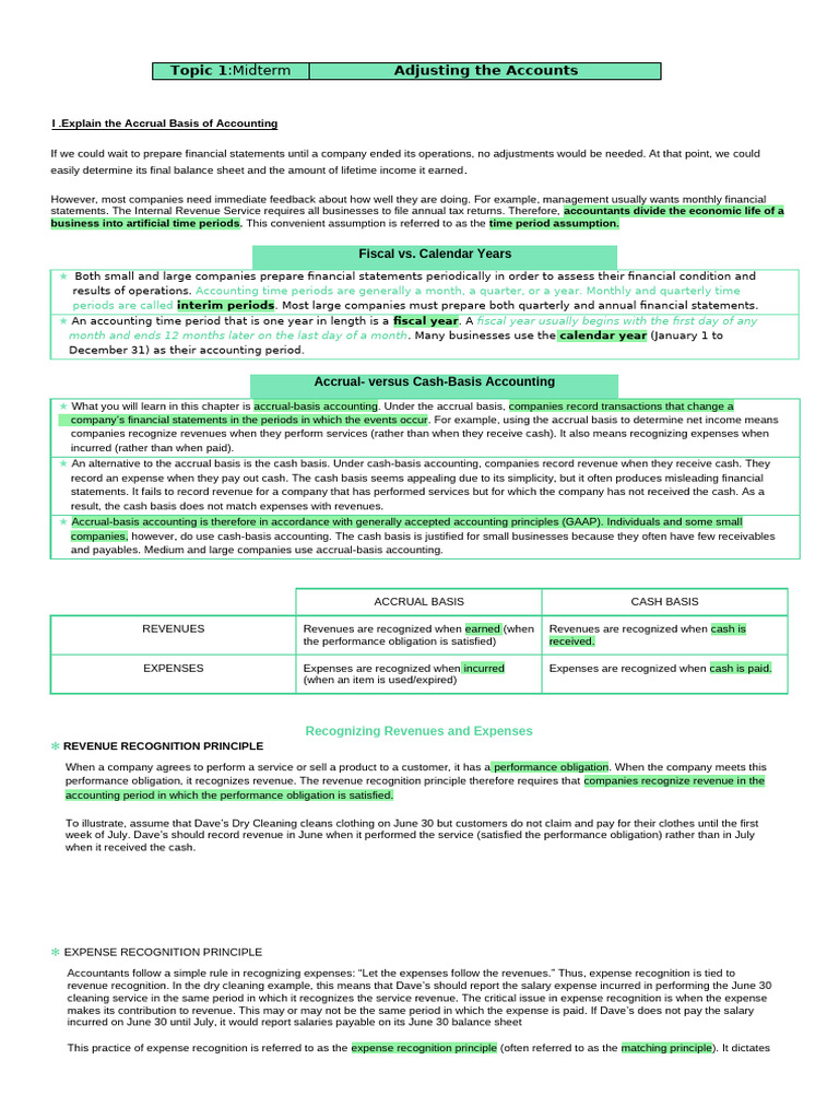 Accrual vs. Cash Basis Accounting | PDF | Deferral | Debits And Credits