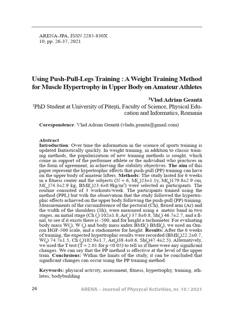 Using Push-Pull-Legs Training-A Weight Training Method | PDF | Body ...