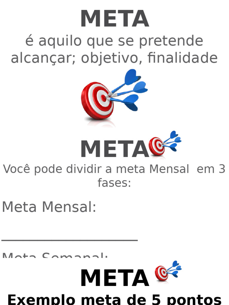 Definição de Metas Mensais e Semanais | PDF