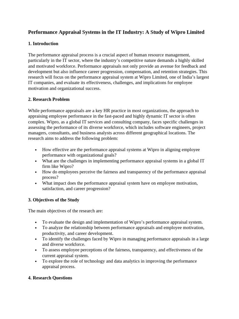 How To Fill Self Appraisal Form In Wipro
