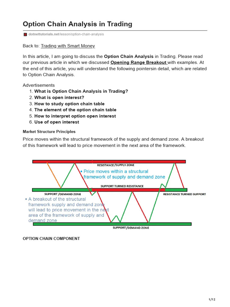 Option Chain Analysis for Traders | PDF | Market Trend | Moneyness
