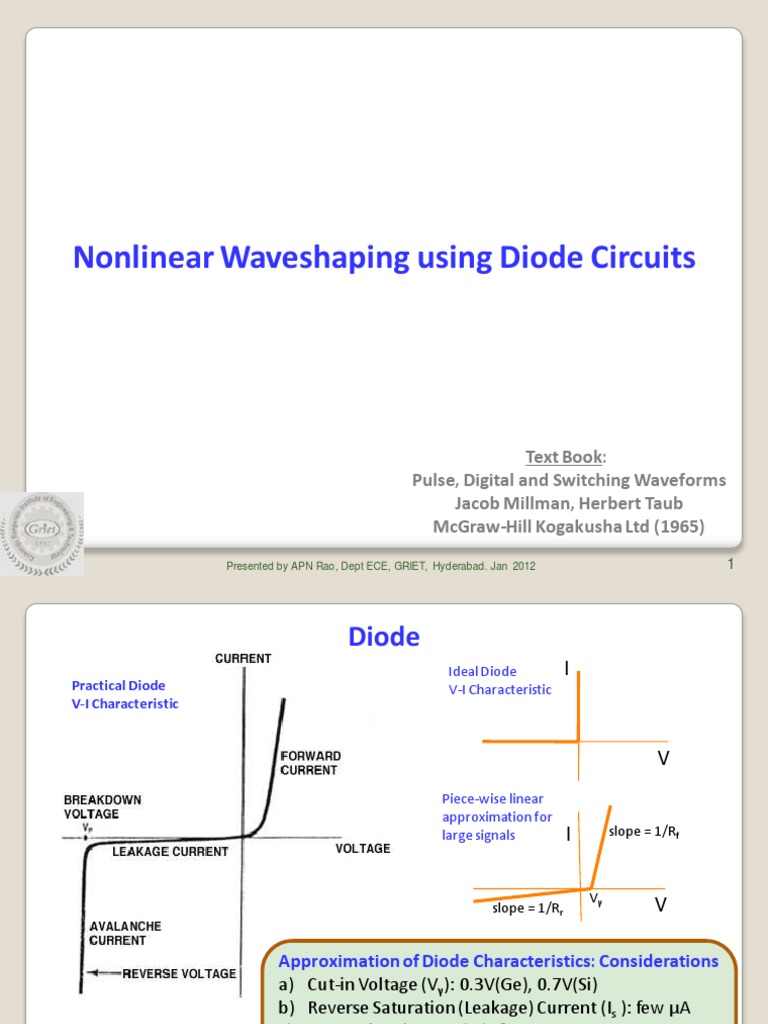 Wave Shaping Electronic Circuits Electronic Engineering