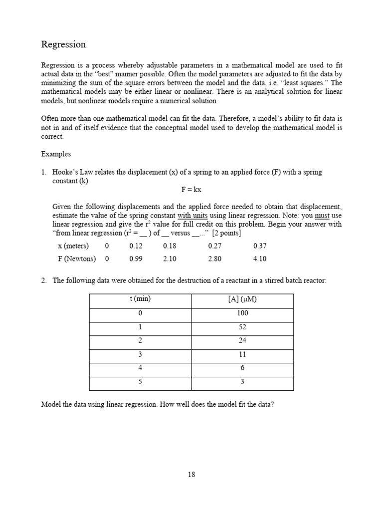 CIVIL 3010 Regression Notes | PDF | Regression Analysis | Linear Regression