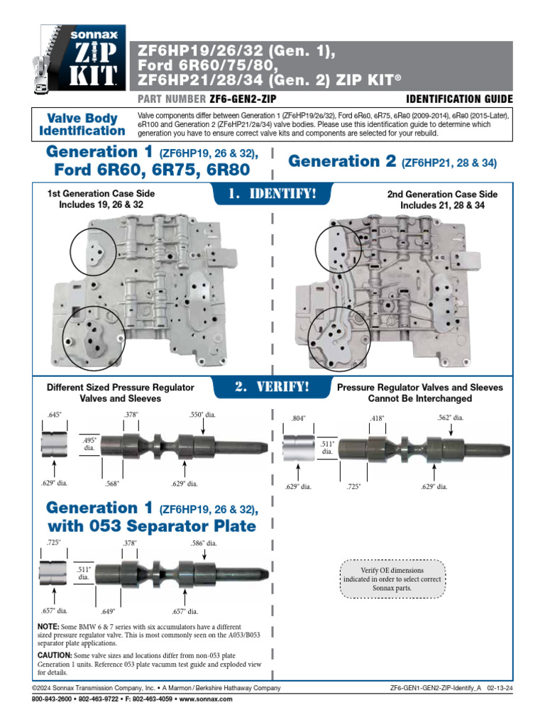 ZF6 Gen1 Gen2 Zip in - A | PDF | Clutch | Valve