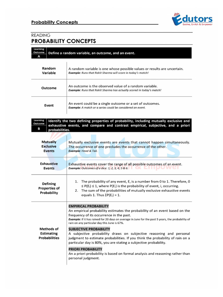 Probability Concepts - Unlocked | PDF