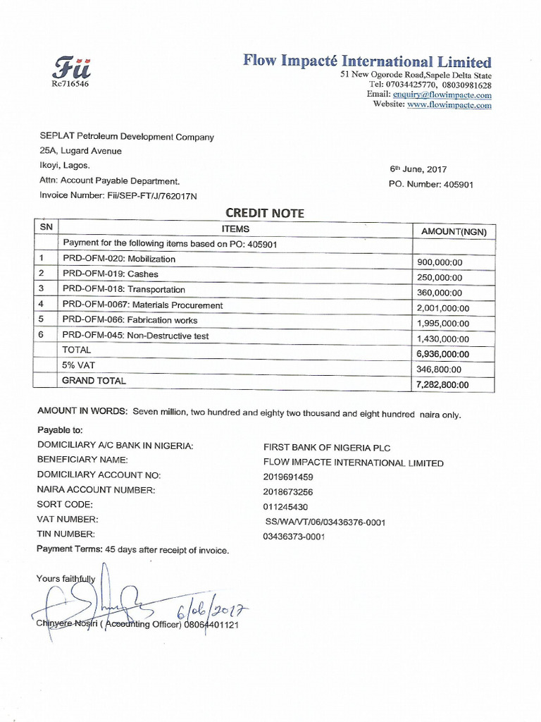 Flare Tip Recall Invoice | PDF