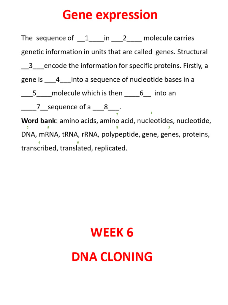 DNA Cloning and Gene Expression Overview | PDF | Molecular Cloning | Gene
