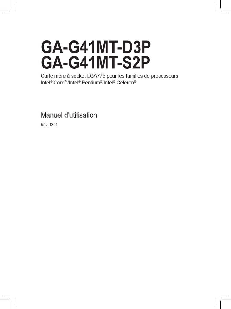 MB Manual Ga-G41mt-D3p (s2p) v1.3 FR | PDF | USB | Informatique