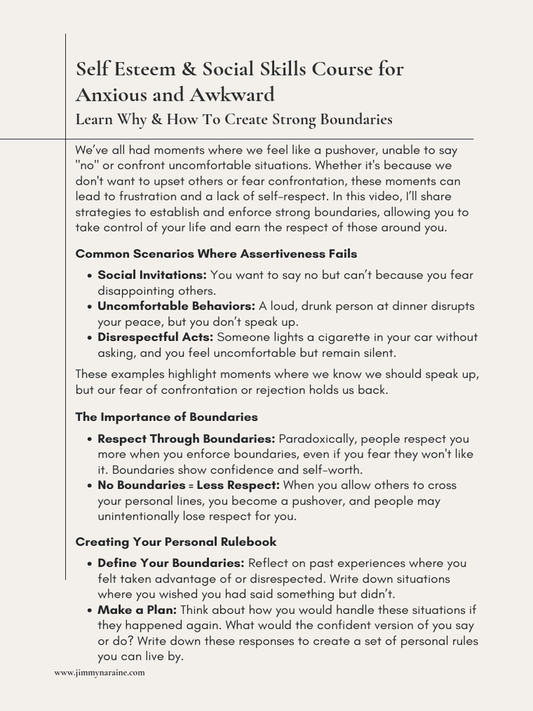 Learn Why & How To Create Strong Boundaries | PDF | Self Esteem ...