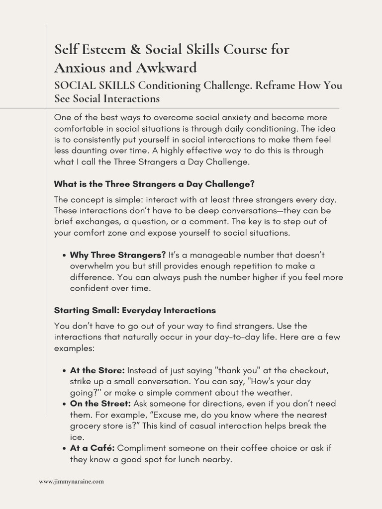 SOCIAL SKILLS Conditioning Challenge. Reframe How You See Social ...