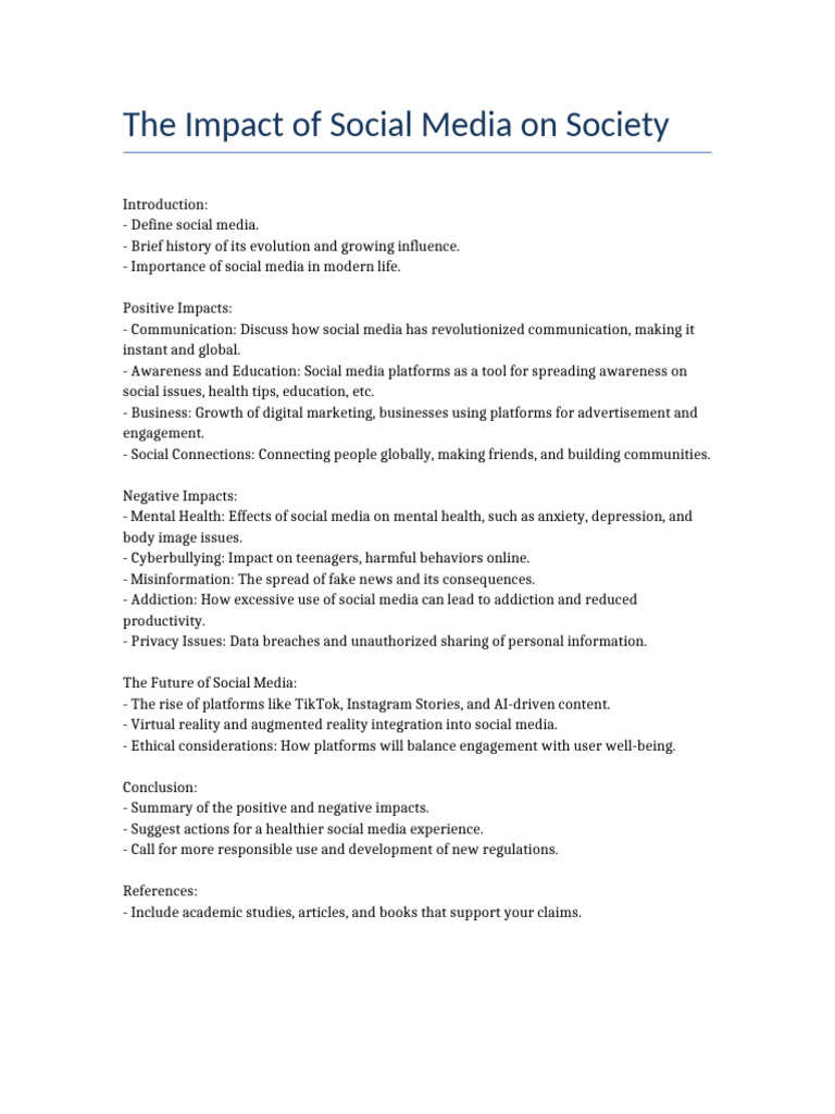 Impact of Social Media On Society | PDF