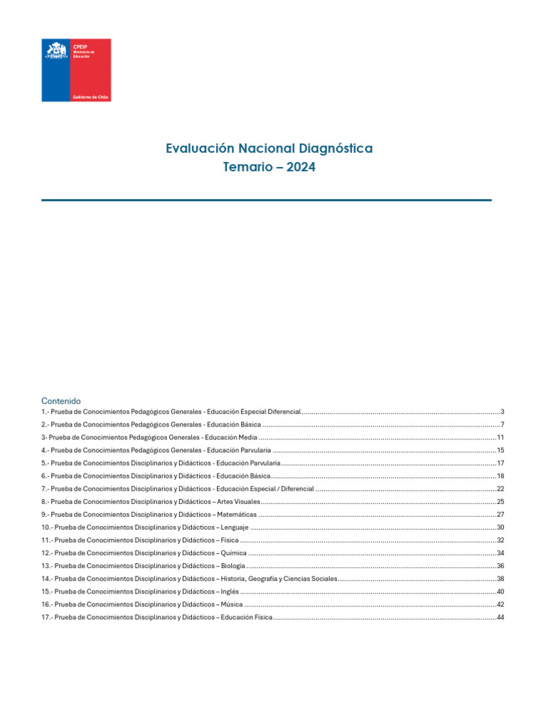 Temario END 2024 | PDF | Plan de estudios | Aprendizaje