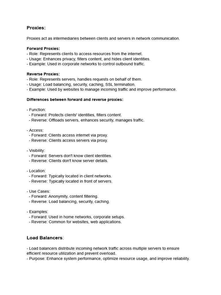 Class 6 - Proxies, Load Balancers | PDF | Proxy Server | Load Balancing ...