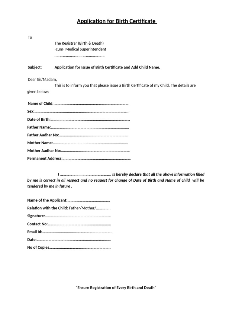 Birth Certificate Appluication | PDF | Birth Certificate | Government