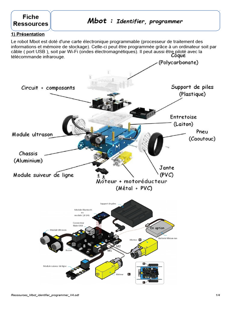 Programmation et Capteurs du Robot Mbot | PDF