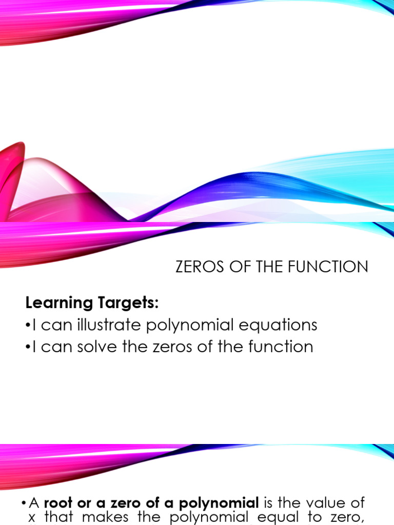 Zeros of The Function 24-25 | PDF | Factorization | Polynomial