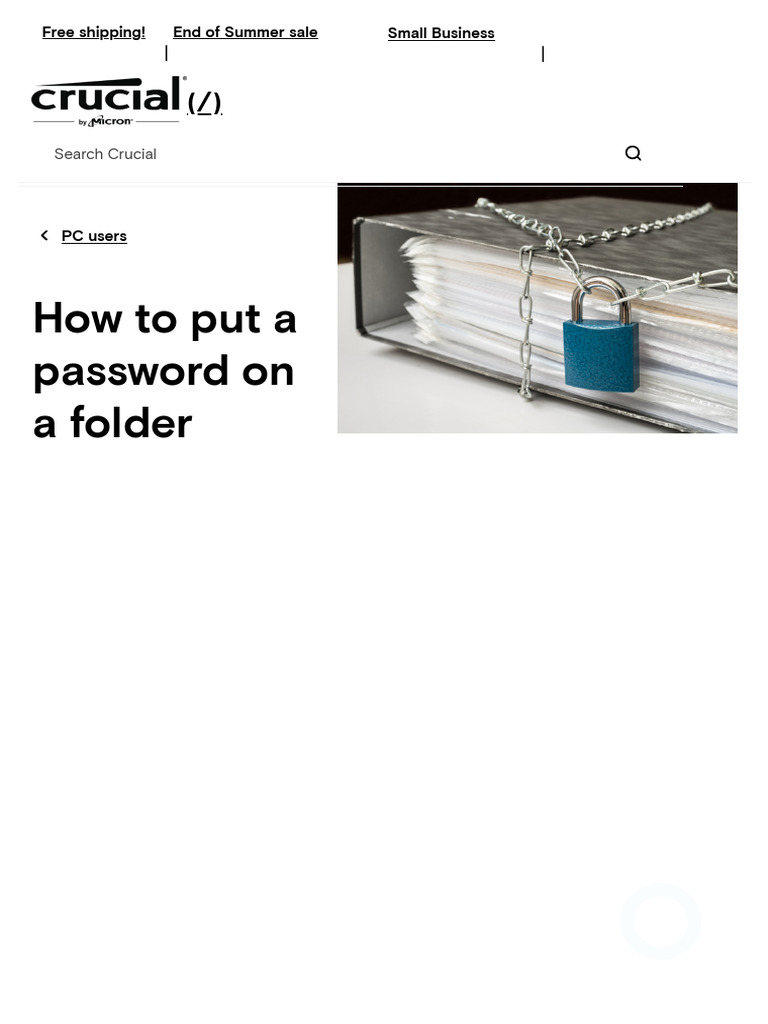 How to Password Protect a Folder _ Crucial.com | PDF | Zip (File Format ...
