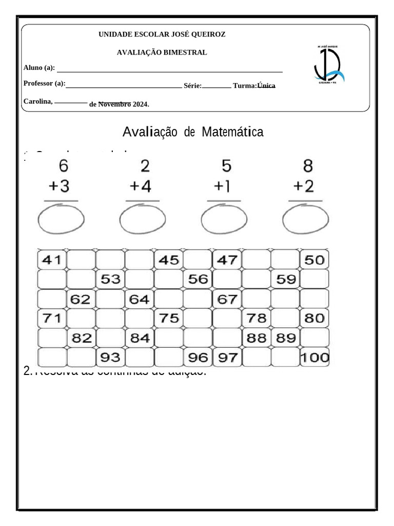 Matemática 1 Ano Pdf