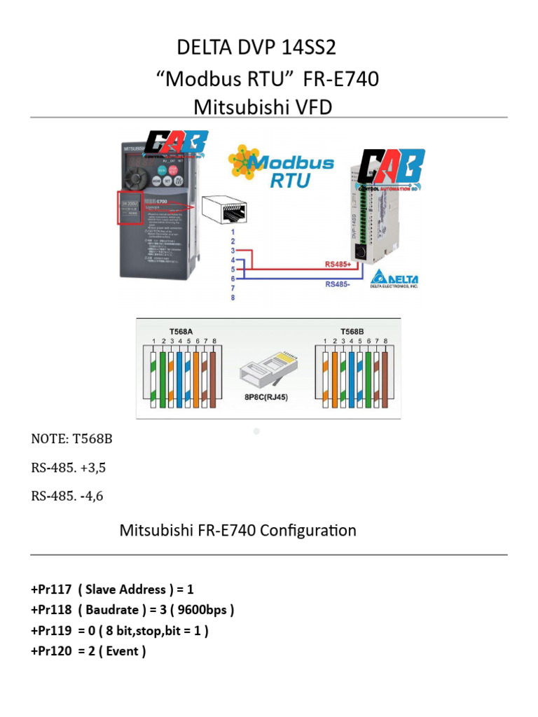 Delta DVP 14SS2 Modbus RTU Setup | PDF