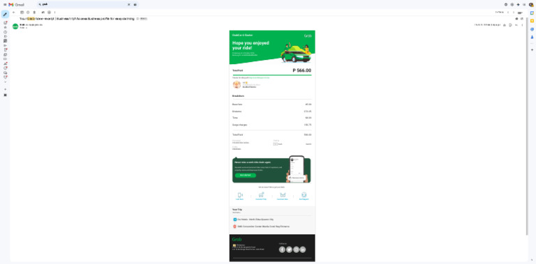Your Grab Ride E-Receipt - Business Trip - Access Business Profile For ...