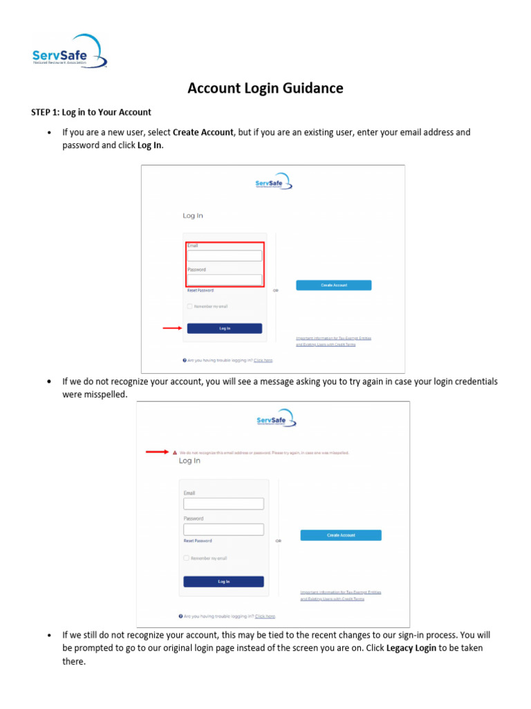 Account Login Instructions and Verification | PDF