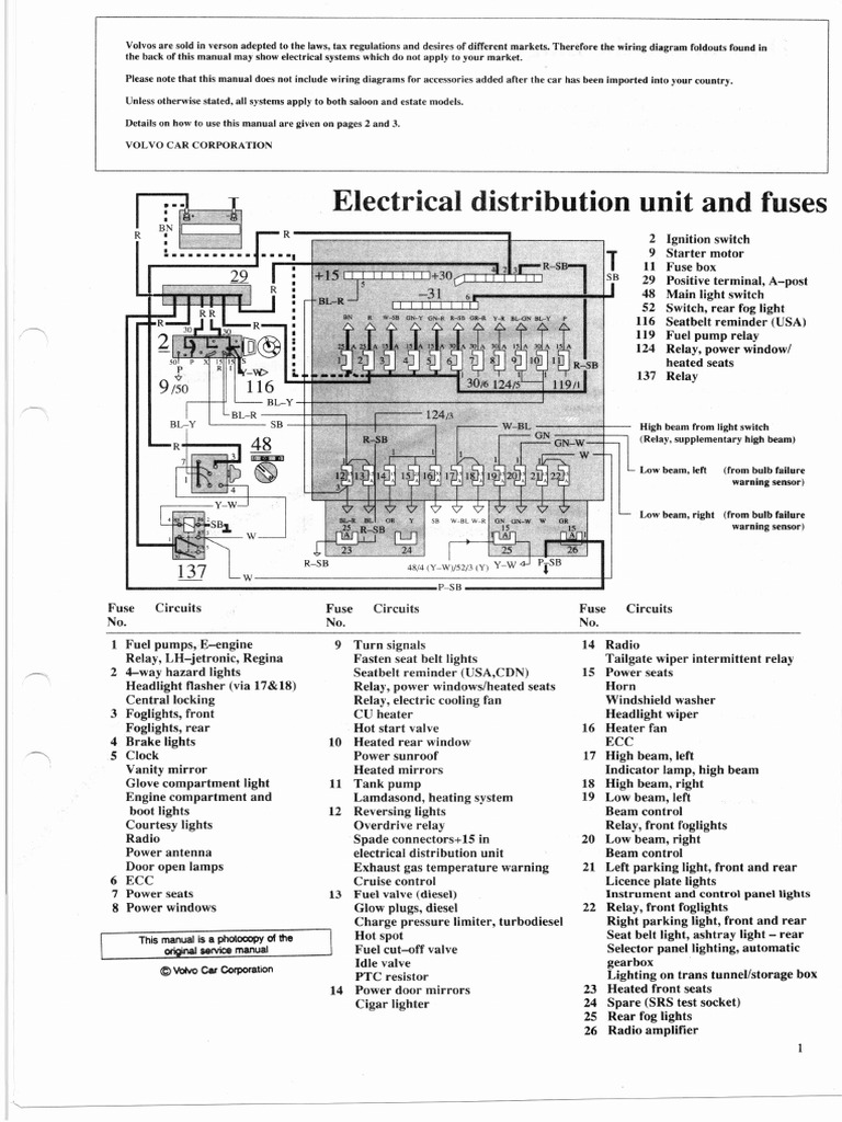 001480 Volvo 740 Wiring | PDF