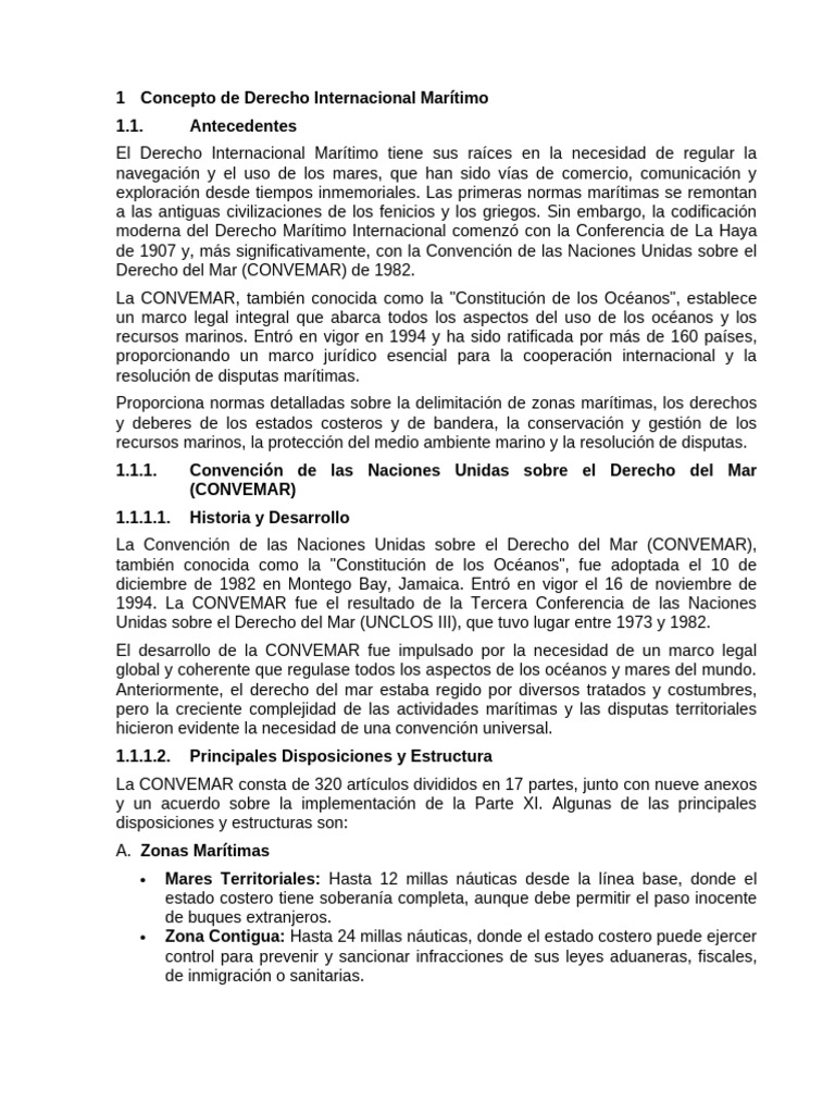 Derecho Internacional Marítimo y CONVEMAR | PDF | Convención de las ...