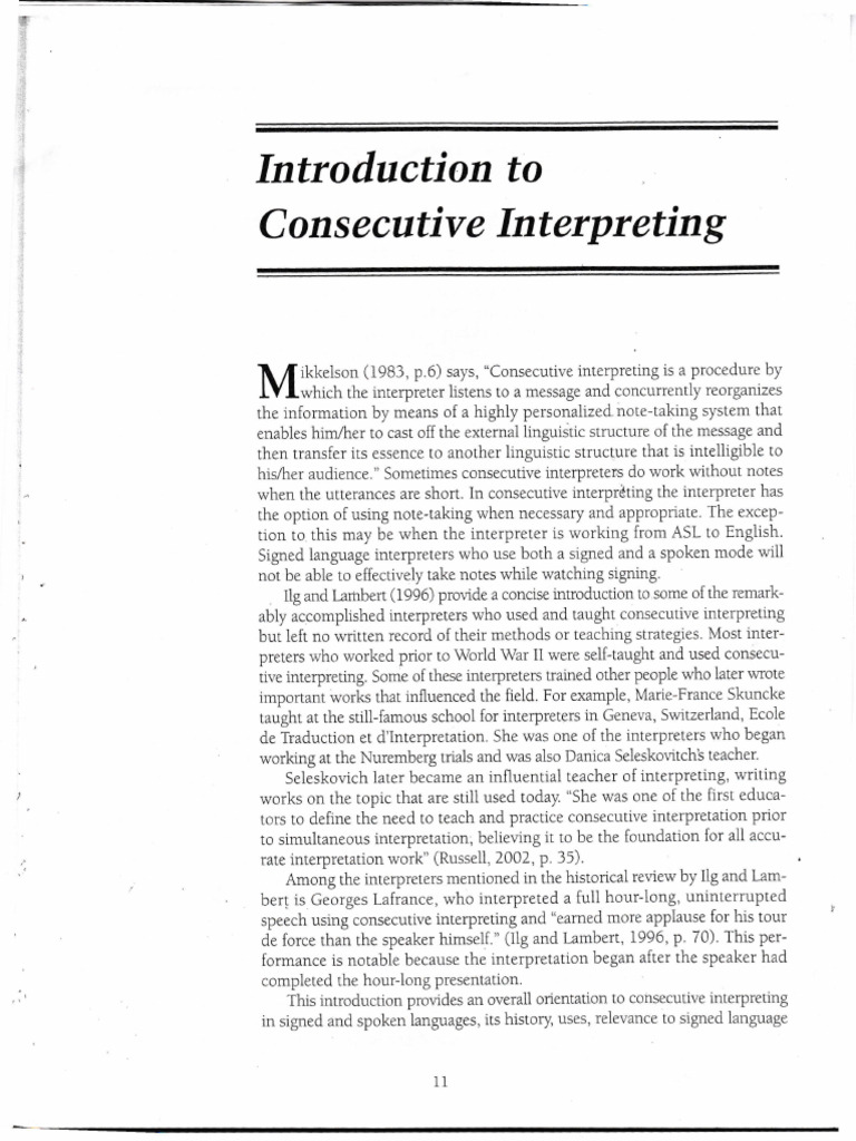Introduction to Consecutive Interpreting | PDF | Language ...