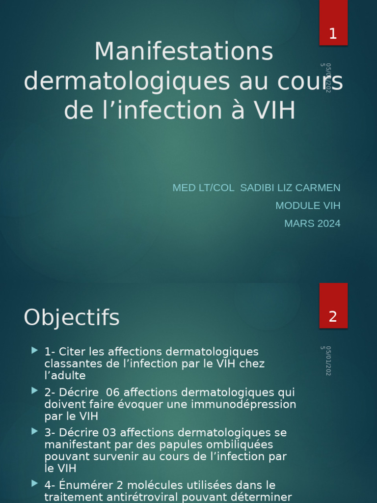 VIH- Infections Dermatologiques | PDF | Candidose | VIH