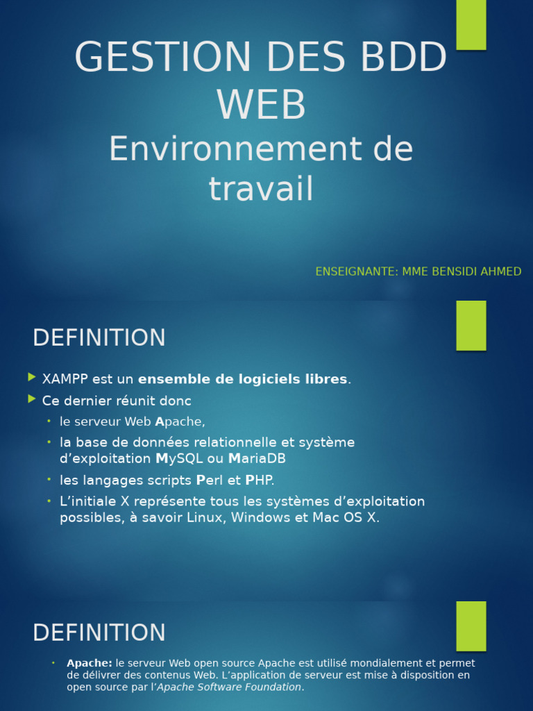 Introduction à XAMPP et son installation | PDF | PHP | MySQL